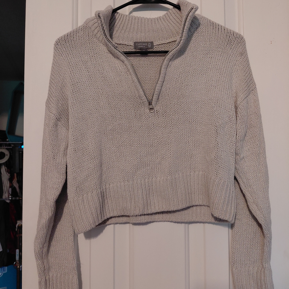 Cozy Light Gray Cowl Neck Sweater